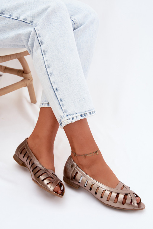 Oda Ažūrinės balerinos Tai turiciejka P7540-25 aukso spalvos