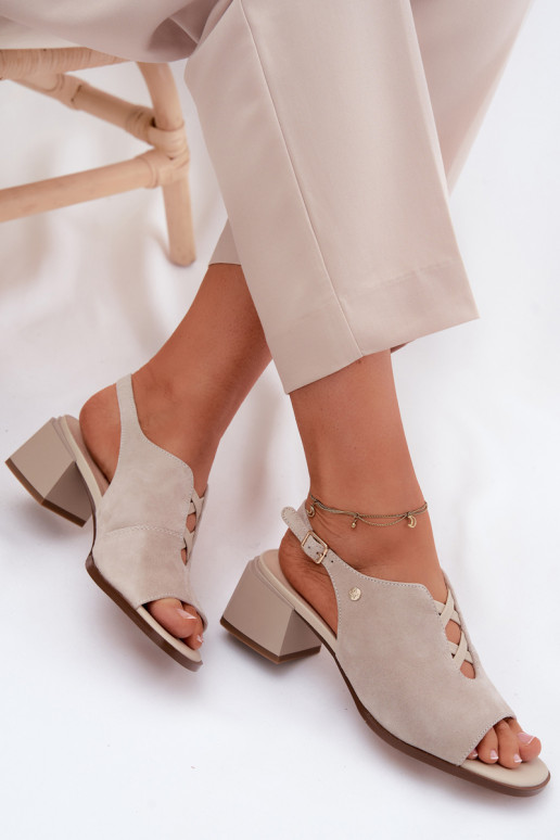 basutėssuĮjungtaturalnego iš zomšosu su kulniukais Tai turiciejka K7521-22 dramblio kaulo spalvos