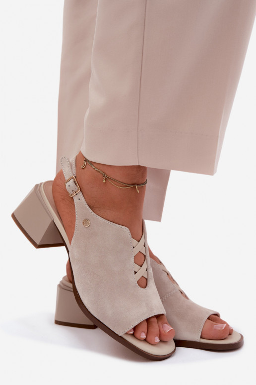 basutėssuĮjungtaturalnego iš zomšosu su kulniukais Tai turiciejka K7521-22 dramblio kaulo spalvos