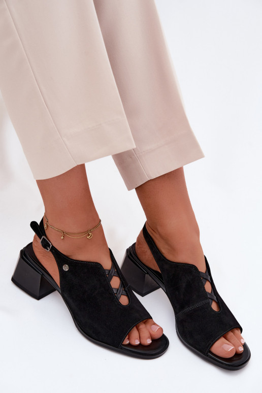 basutėssuĮjungtaturalnego iš zomšosu su kulniukais Tai turiciejka K7521-01 juodos spalvos