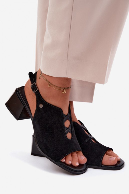 basutėssuĮjungtaturalnego iš zomšosu su kulniukais Tai turiciejka K7521-01 juodos spalvos