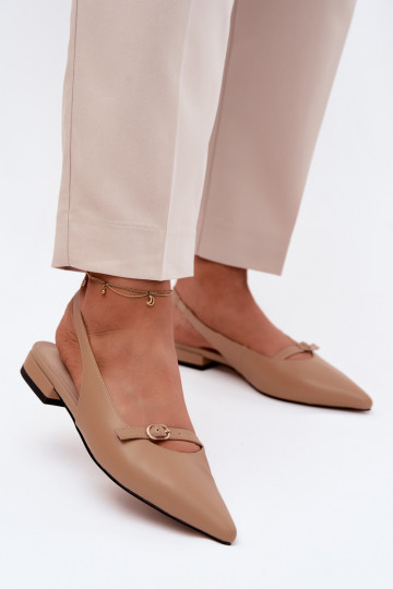 Moteriškos basutės su plačiais kulniukais Tai turiciejka K7449-04 smėlio spalvos