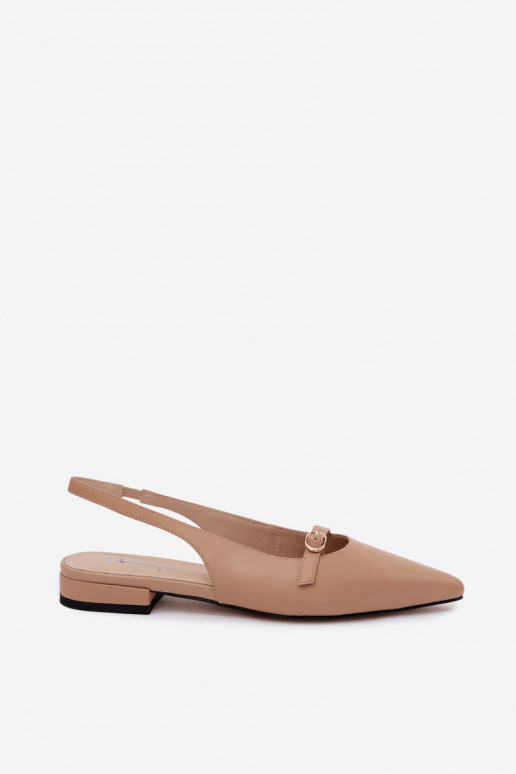 Moteriškos basutės su plačiais kulniukais Tai turiciejka K7449-04 smėlio spalvos