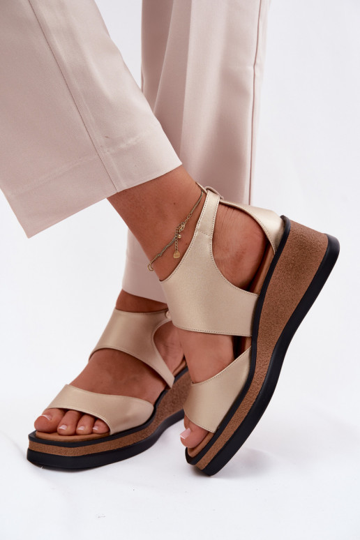 Oda Platforminės basutės Tai turiciejka K7471-26 aukso spalvos