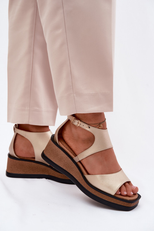 Oda Platforminės basutės Tai turiciejka K7471-26 aukso spalvos