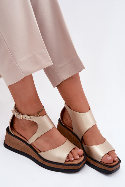 Oda Platforminės basutės Tai turiciejka K7471-26 aukso spalvos