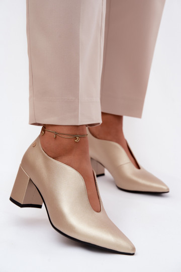 Oda batai Moteriškas su kulniukais Tai turiciejka K7469-26 aukso spalvos 2