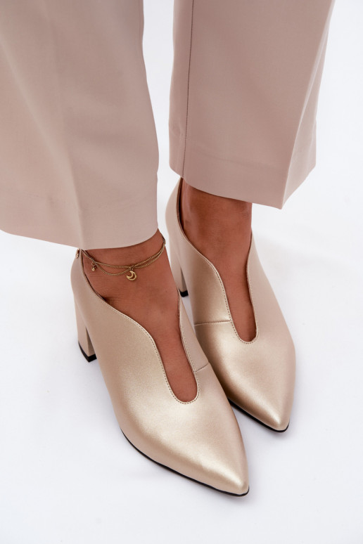 Oda batai Moteriškas su kulniukais Tai turiciejka K7469-26 aukso spalvos