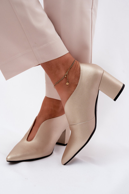 Oda batai Moteriškas su kulniukais Tai turiciejka K7469-26 aukso spalvos