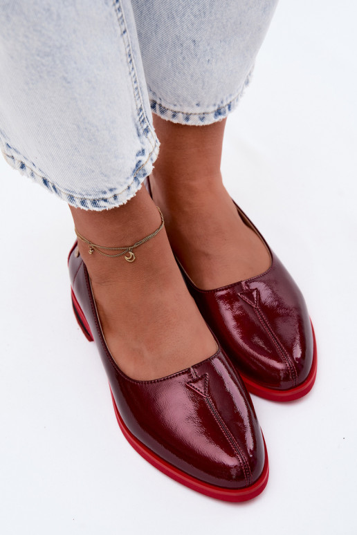 Lakuotos balerinos Tai turiciejka K7463-23 bordo spalvos