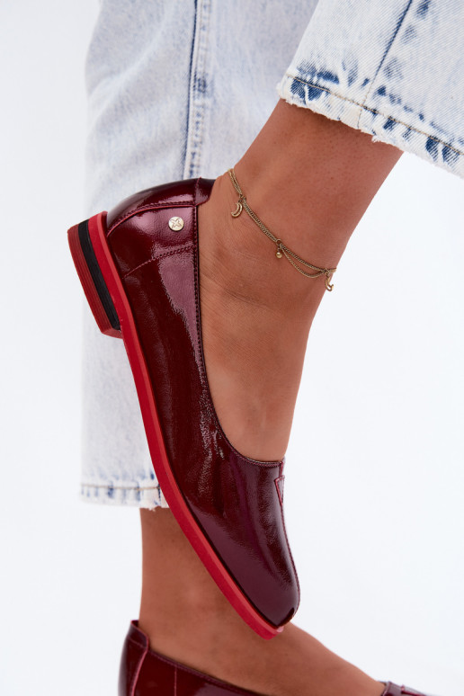 Oda Lakuotos balerinos Tai turiciejka K7463-23 bordo spalvos