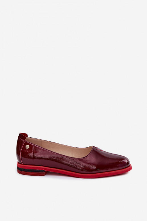 Lakuotos balerinos Tai turiciejka K7463-23 bordo spalvos