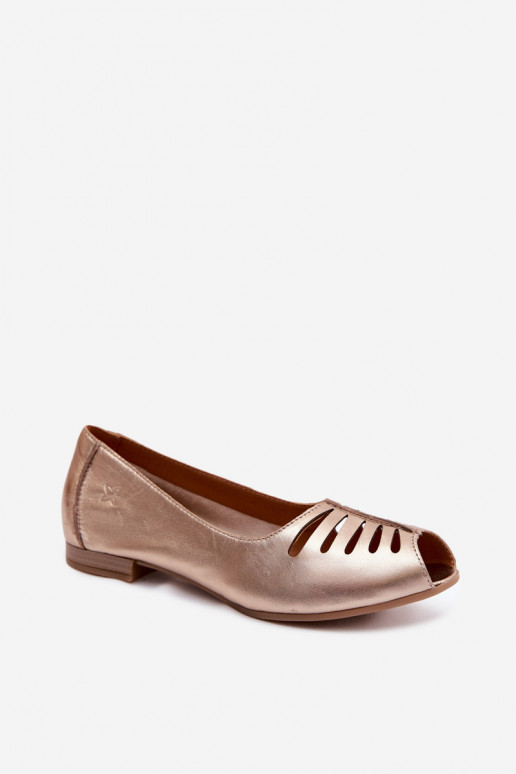 Ažūrinės balerinossuĮjungtaturalnej Skóry Tai turiciejka P7541-32 aukso spalvos