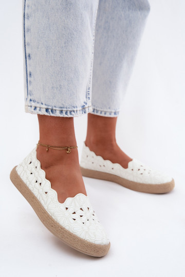 Espadrilės su aužūro elementais su gėlytėmis baltos spalvos Merivelle 2