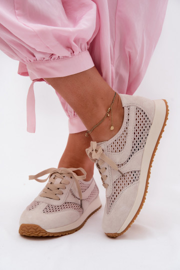 su aužūro elementais Sneakers modelio batai Moteriškas iš zomšos dramblio kaulo spalvos Gelina 2