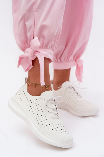 Ažūriniai batai Sportinio stiliaus Sneakers modelio batai Moteriškas baltos spalvos Heressa
