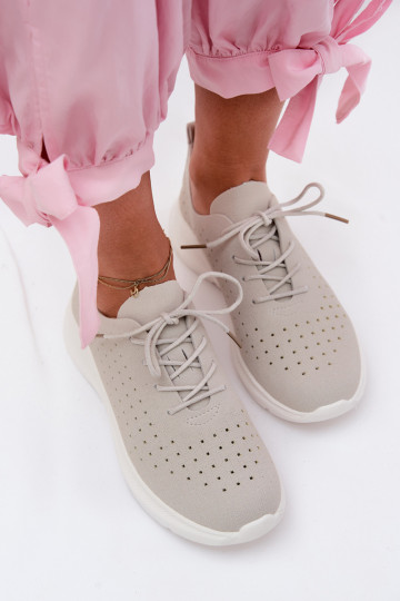 Ažūriniai batai Sportinio stiliaus Sneakers modelio batai Moteriškas pilkos spalvos Heressa