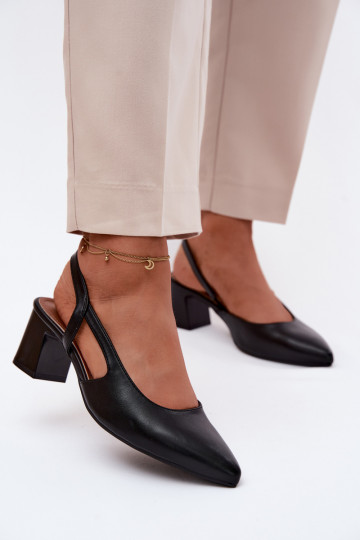 Moteriškos basutės su kulniukais Sergio Leone SK472 juodos spalvos 2