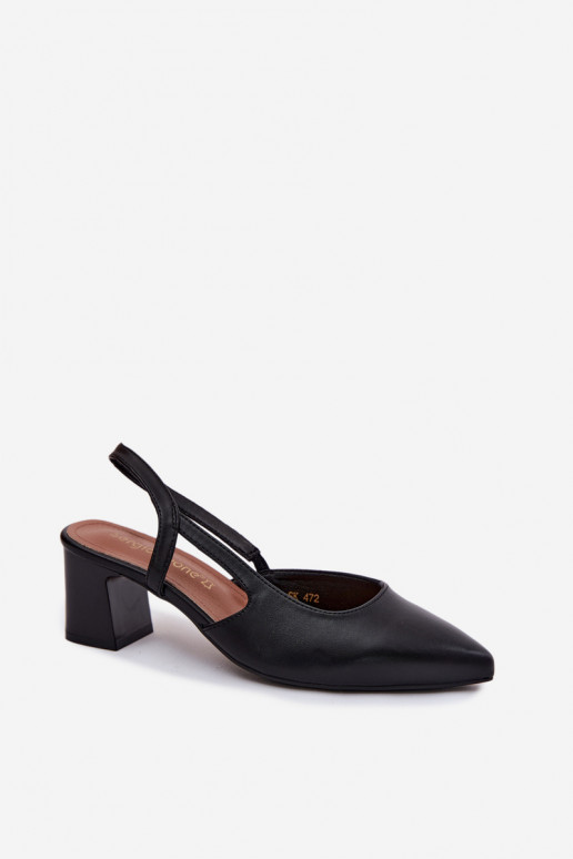 Moteriškos basutės su kulniukais Sergio Leone SK472 juodos spalvos