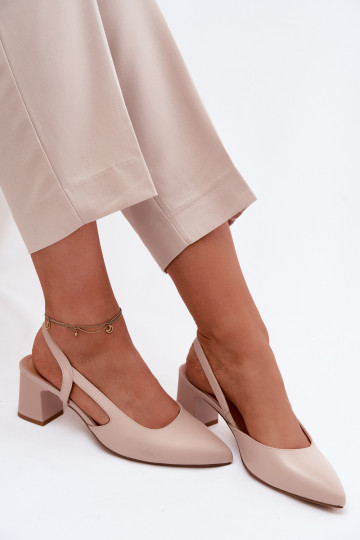 Moteriškos basutės su kulniukais Sergio Leone SK472 KremoĮy rožinės spalvos