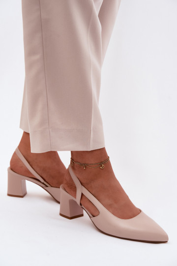 Moteriškos basutės su kulniukais Sergio Leone SK472 KremoĮy rožinės spalvos 2