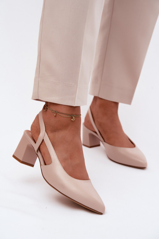 Moteriškos basutės su kulniukais Sergio Leone SK472 KremoĮy rožinės spalvos