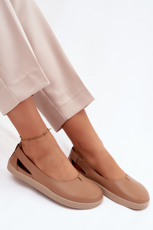 Balerinos Barefoot Zazoo 10217 kapučino spalvos