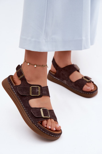 Oda Moteriškos zomšinės basutės su sagtimis Vinceza 79620 CzekoladoĮe 2