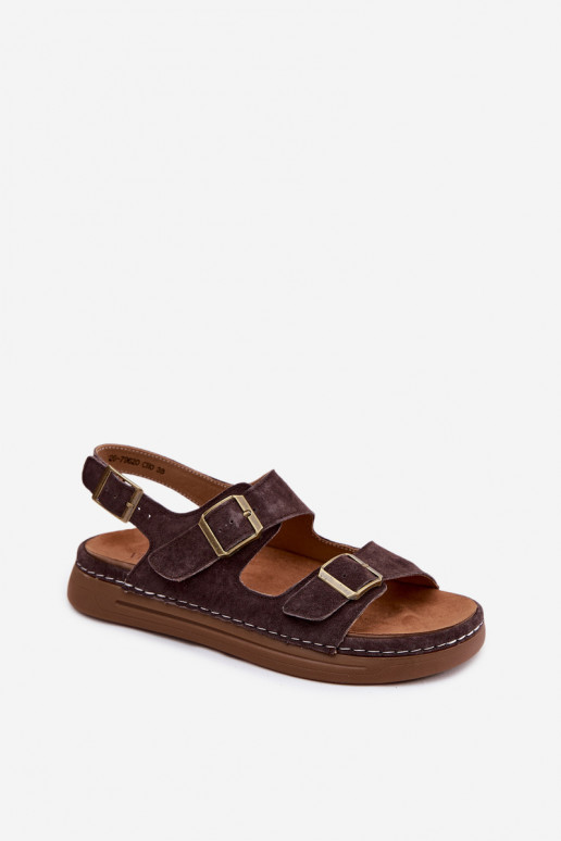 Oda Moteriškos zomšinės basutės su sagtimis Vinceza 79620 CzekoladoĮe