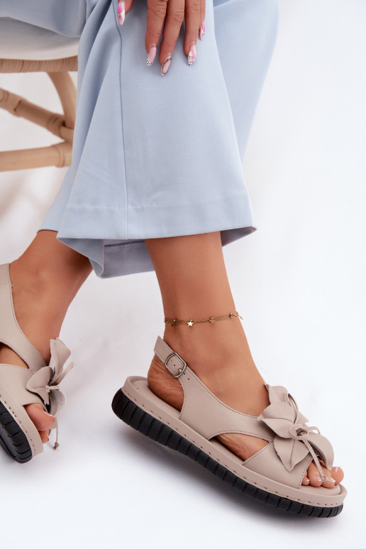 Moteriškos basutės Moteriškas Su puošniais su gėlytėmisem Vinceza 66917 smėlio spalvos