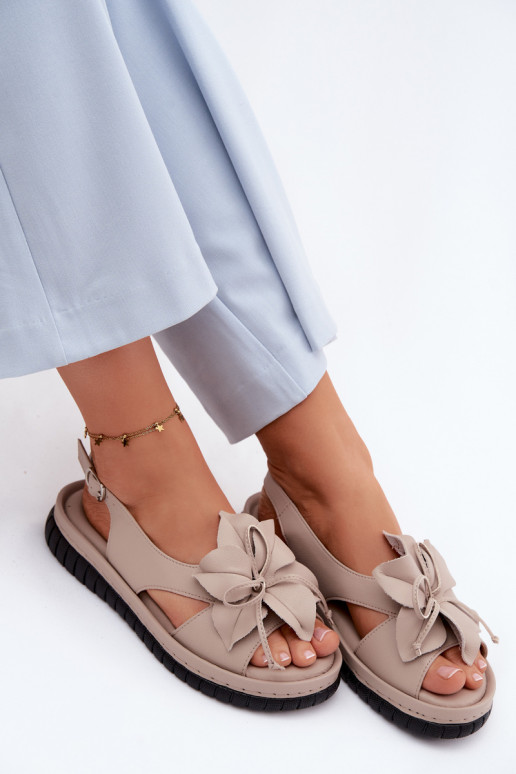 Moteriškos basutės Moteriškas Su puošniais su gėlytėmisem Vinceza 66917 smėlio spalvos