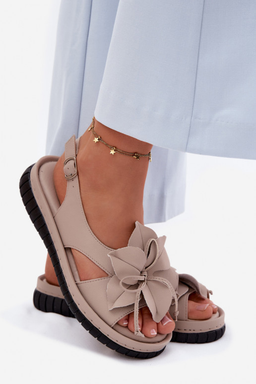 Moteriškos basutės Moteriškas Su puošniais su gėlytėmisem Vinceza 66917 smėlio spalvos