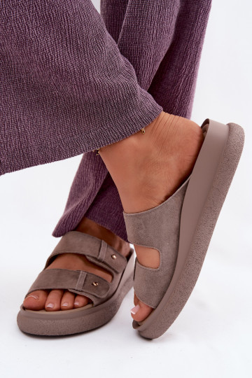 Oda Moteriškos zomšinės šlepetės su platforma Vinceza 66916 smėlio spalvos 2