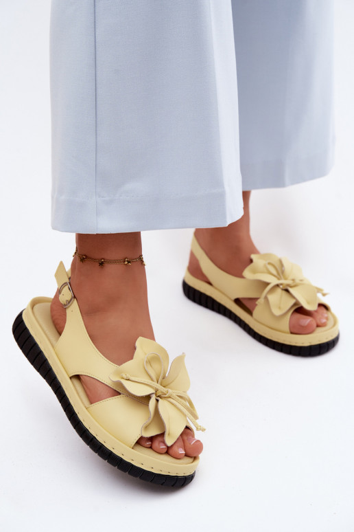 Moteriškos basutės Moteriškas Su puošniais su gėlytėmisem Vinceza 66917 geltonos spalvos