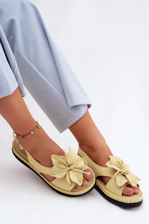 Moteriškos basutės Moteriškas Su puošniais su gėlytėmisem Vinceza 66917 geltonos spalvos