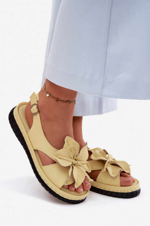 Moteriškos basutės Moteriškas Su puošniais su gėlytėmisem Vinceza 66917 geltonos spalvos