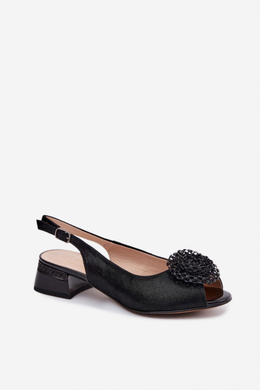 Moteriškos basutės Moteriškas Klocke su ornamentais D&A CR61-3030 juodos spalvos