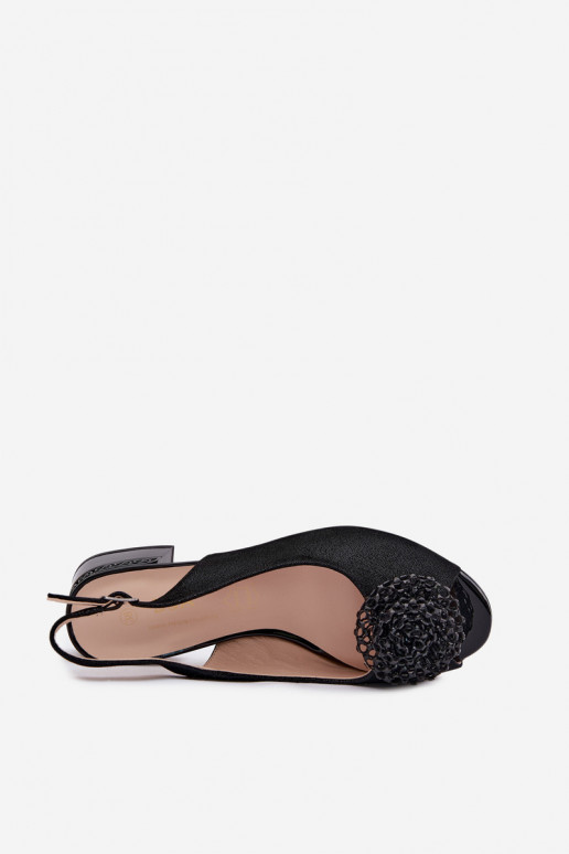 Moteriškos basutės Moteriškas Klocke su ornamentais D&A CR61-3030 juodos spalvos