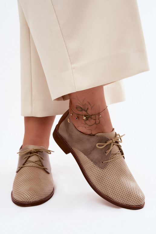 Oda batai Moteriškas Elegantiško stiliaus su raišteliais Zazoo 4238 smėlio spalvos-rudos spalvos