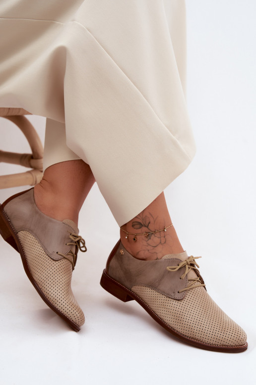 Oda batai Moteriškas Elegantiško stiliaus su raišteliais Zazoo 4238 smėlio spalvos-rudos spalvos