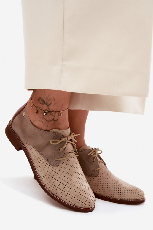 Oda batai Moteriškas Elegantiško stiliaus su raišteliais Zazoo 4238 smėlio spalvos-rudos spalvos