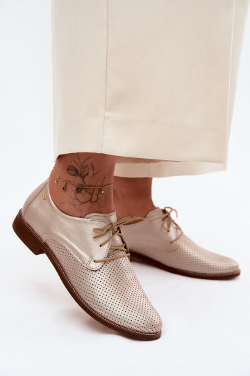 Oda batai Moteriškas Elegantiško stiliaus su raišteliais Zazoo 4238 aukso spalvos