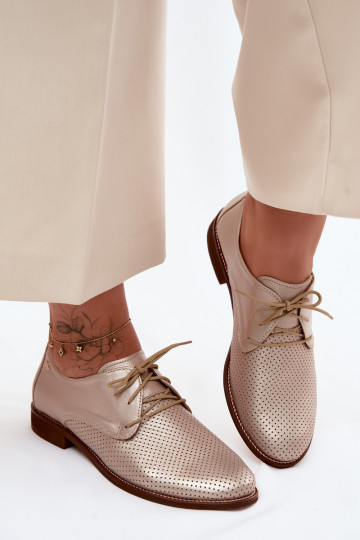 Oda batai Moteriškas Elegantiško stiliaus su raišteliais Zazoo 4238 aukso spalvos 2