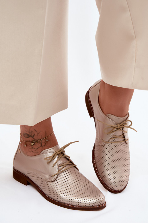 Oda batai Moteriškas Elegantiško stiliaus su raišteliais Zazoo 4238 aukso spalvos