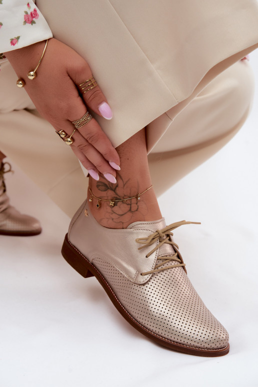 Oda batai Moteriškas Elegantiško stiliaus su raišteliais Zazoo 4238 aukso spalvos