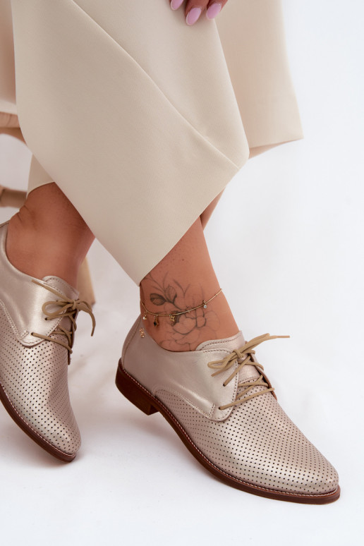 Oda batai Moteriškas Elegantiško stiliaus su raišteliais Zazoo 4238 aukso spalvos