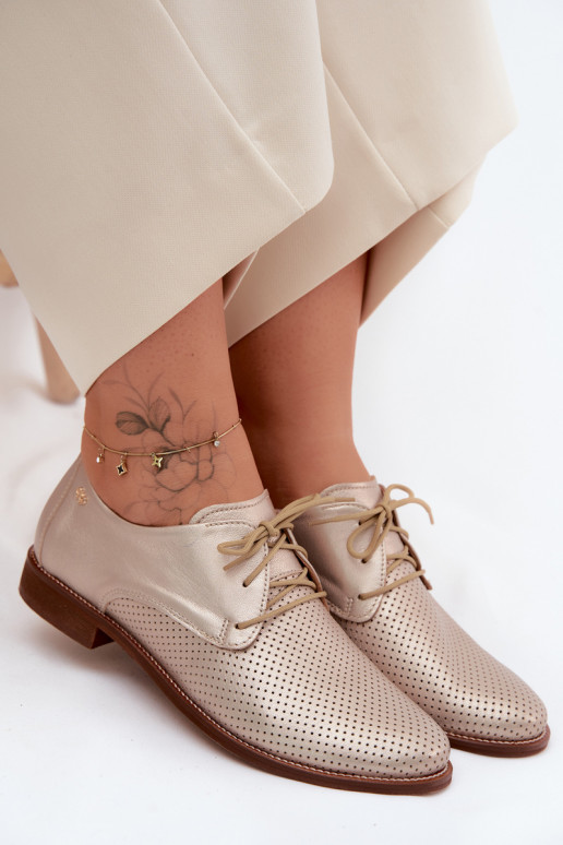 Oda batai Moteriškas Elegantiško stiliaus su raišteliais Zazoo 4238 aukso spalvos