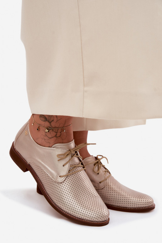 Oda batai Moteriškas Elegantiško stiliaus su raišteliais Zazoo 4238 aukso spalvos