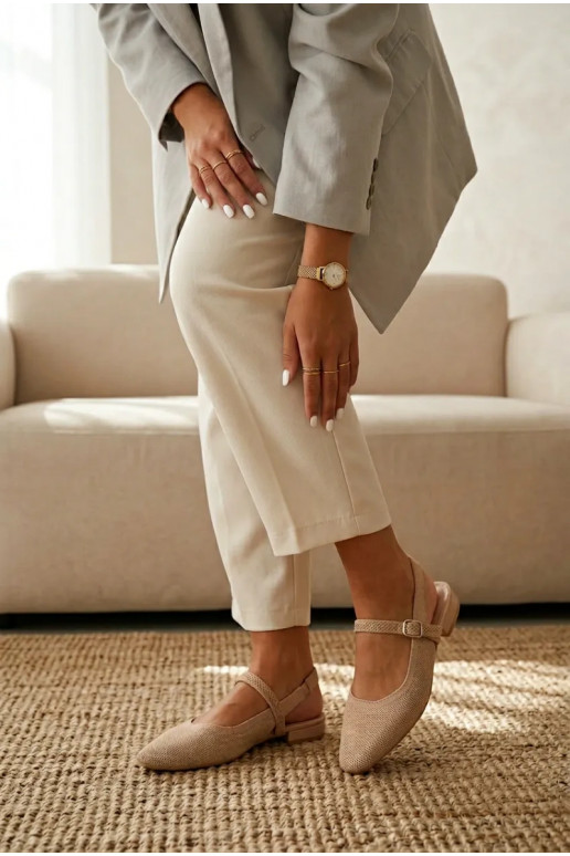  basutės Balerinos Moteriškas su dirželiais smėlio spalvos Selrene