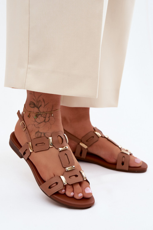 Lygiapadės basutės moterims S.Barski PL61-0903 rudos spalvos